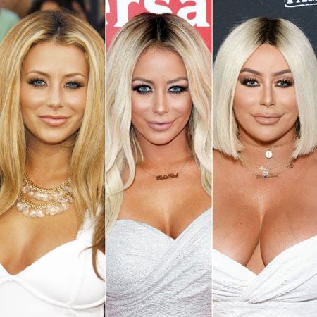 Plastic Surgery picture comparison of Aubrey O'Day from 2009, 2016 and 2019.