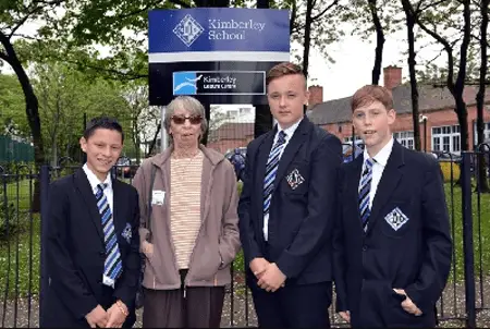 Daniel Frogson and his friends helped an elderly woman.