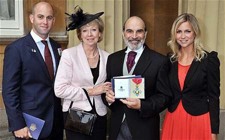 David Suchet with his wife Sheila Ferris, son Robert and daughter Katherine.