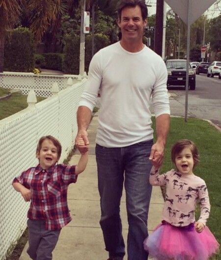 Tuc Watkins with his twins / kids; two children - a son and a daughter.