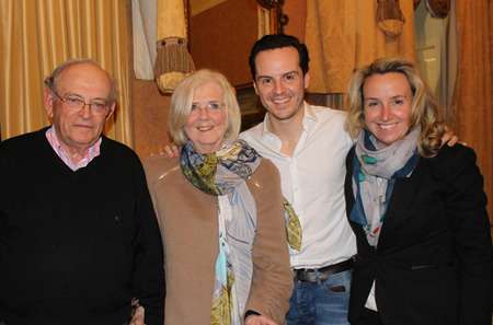 Fleabag actor Andrew Scott with his parents and sister.
