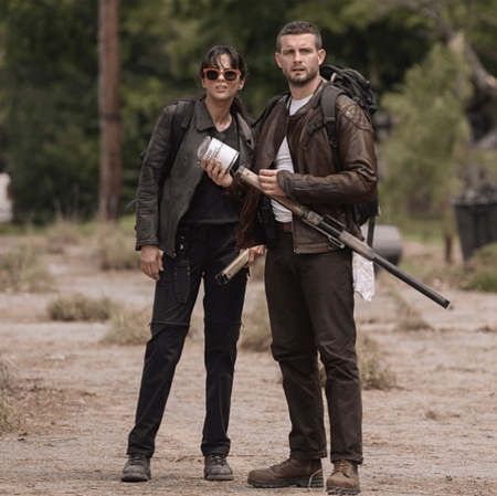 Annet Mahendru on the set of The Walking Dead Spin-Off.