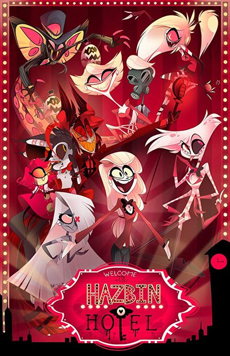 Hazbin Hotel Characters on the poster for the show.