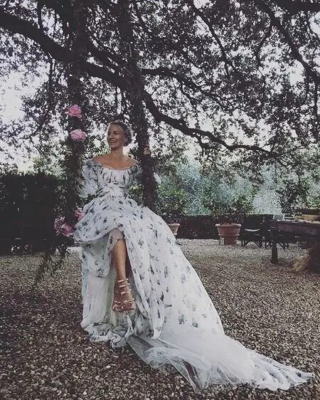 Mickey Sumner looking stunning in her wedding dress.