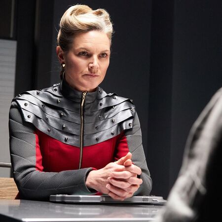 Kate Drummond as Authority Phydra on the Hulu Original series 'Utopia Falls' (2020).