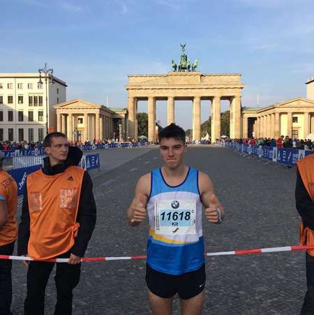 Kit Clarke runs marathon and he also placed third in Berlin Marathon.