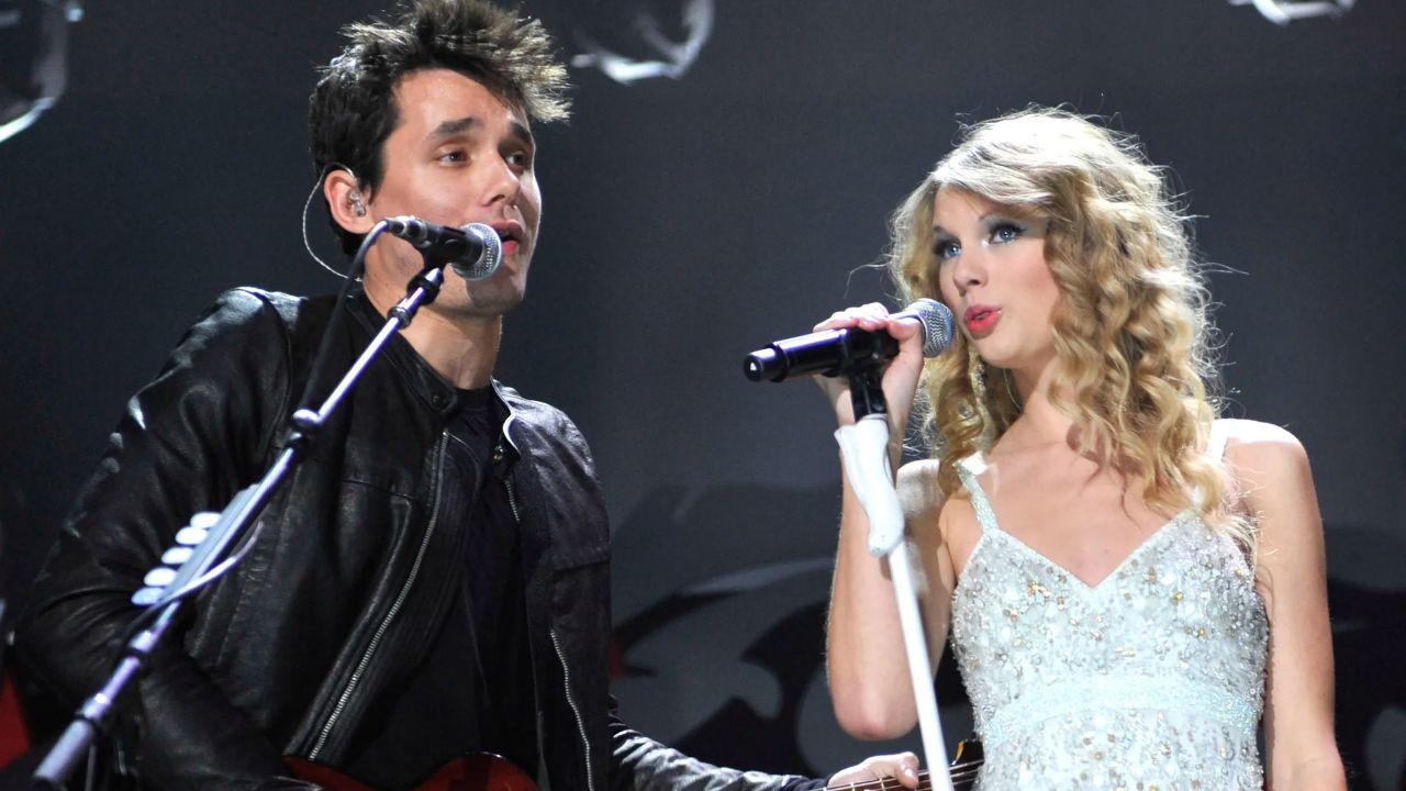 John Mayer with his ex-girlfriend Taylor Swift.