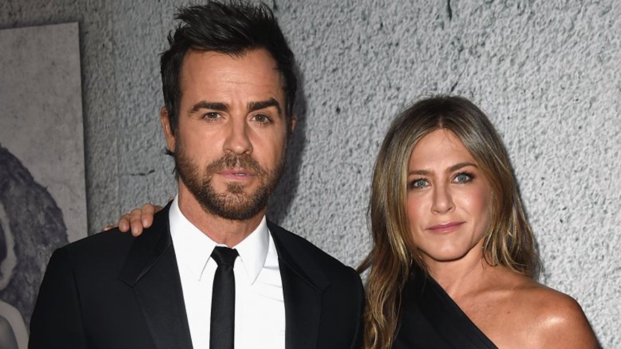 Justin Theroux with his ex-wife, Jennifer Aniston.
