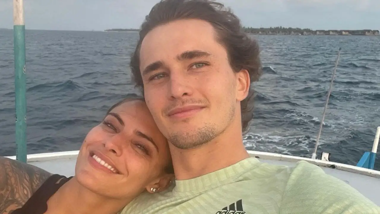 Alexander Zverev with his girlfriend Sophia Thomalla.