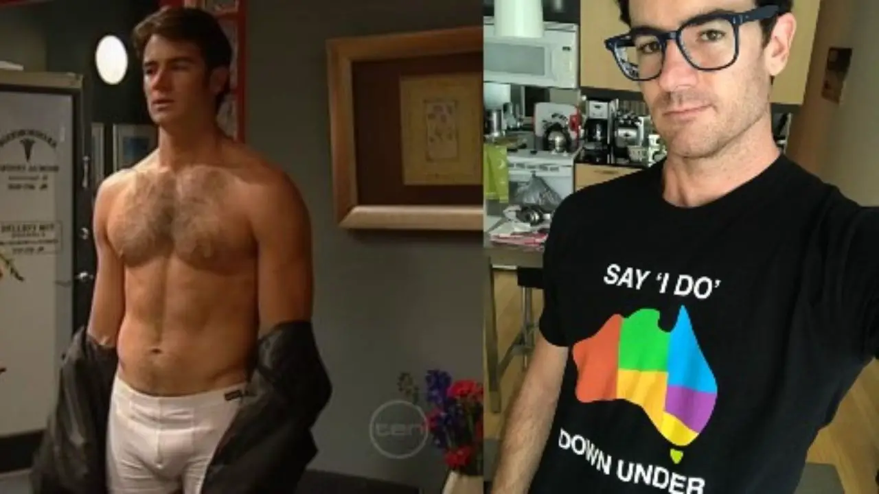 Ben Lawson wearing an LGBTQ+ symbol t-shirt.