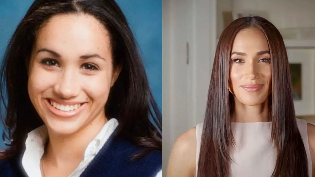 Meghan Markle before and after a nose job. celebsindepth.com