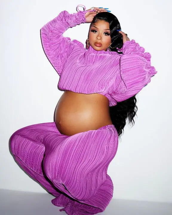 Blueface's ex-girlfriend Chrisean Rock's pregnancy picture. celebsindepth.com 