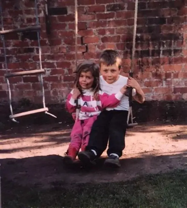Jenna Coleman's childhood picture with her brother Ben Coleman celebsindepth.com