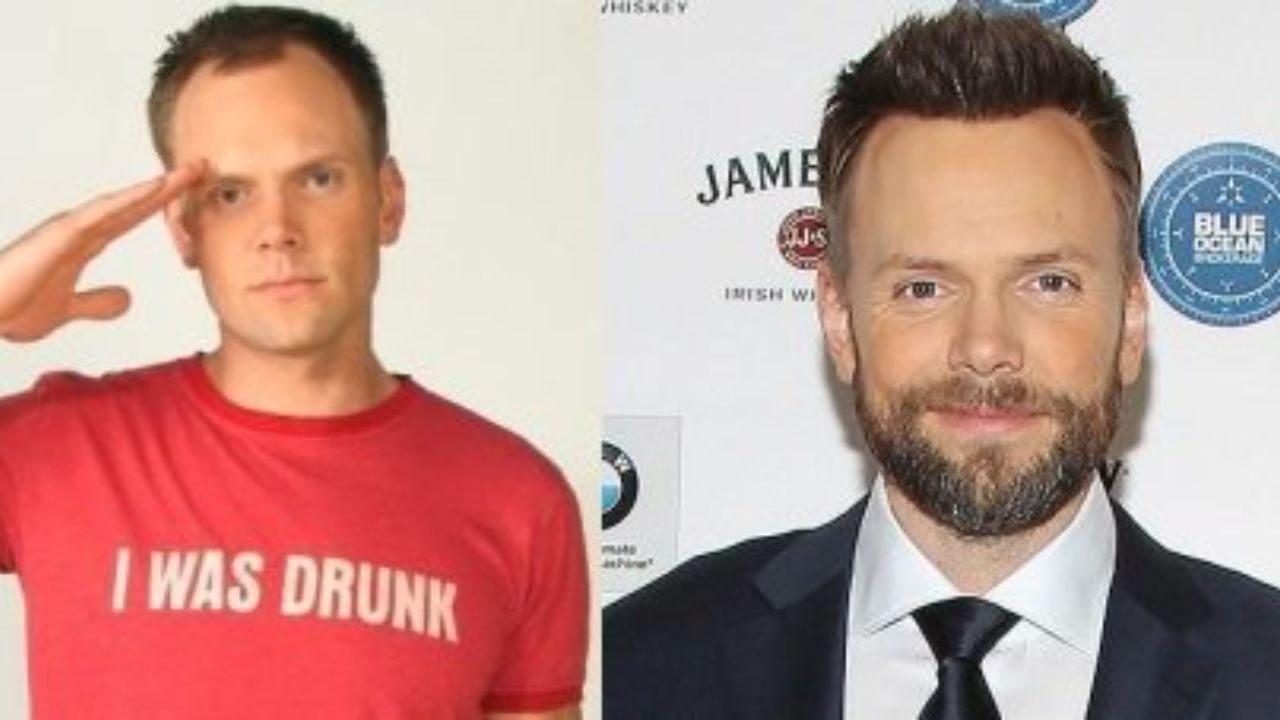 A clear picture of Joel McHale's hair transplant. celebsindepth.com