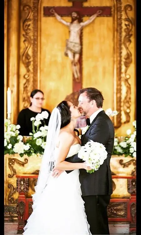 Wedding moment - Trey and Boogie with their lips almost about to kiss after saying their wedding vows.