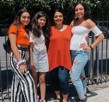 Avani Gregg with her mother and two sisters.