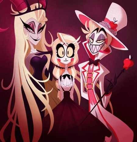 Charlie with her parents Lucifer and Lilith.