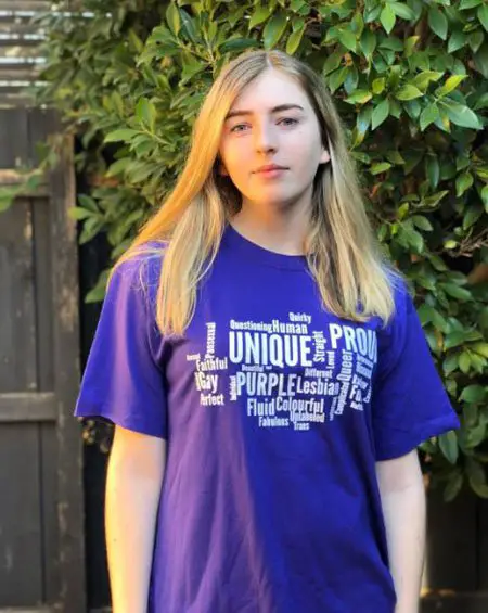 Georgie Stone was the ambassador for Wear It Purple Day.
