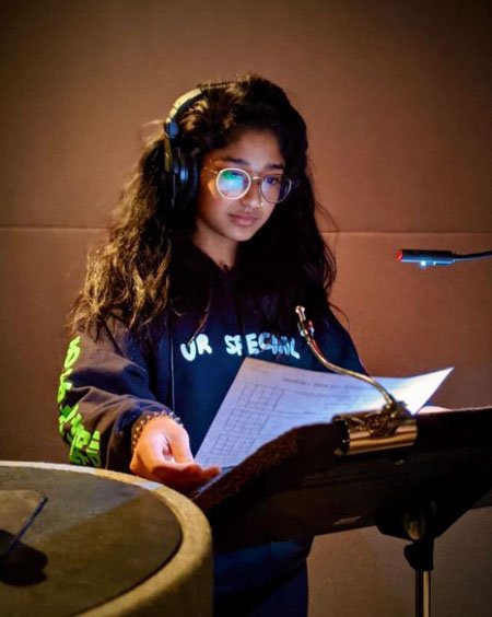 Maitreyi Ramakrishnan started acting in her high school's stage plays.