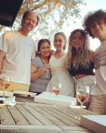 Meg DeLacy with her father, mother and younger siblings.