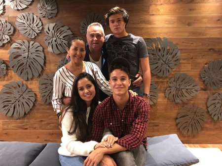 Michael Ronda with his father, mother, elder sister and younger brother.
