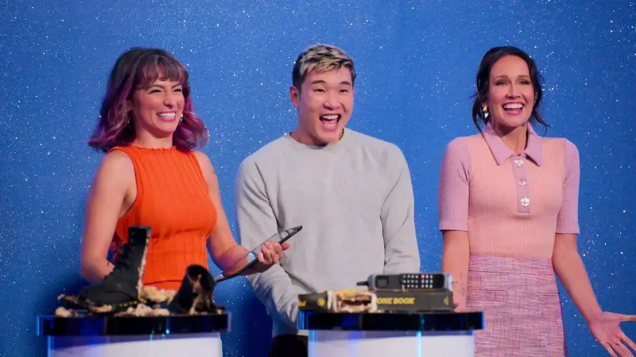 Anna Camp, Melissa Villaseñor, and Joel Kim Booster are the judges in Is It Cake Season 2 Episode 4. celebsindepth.com