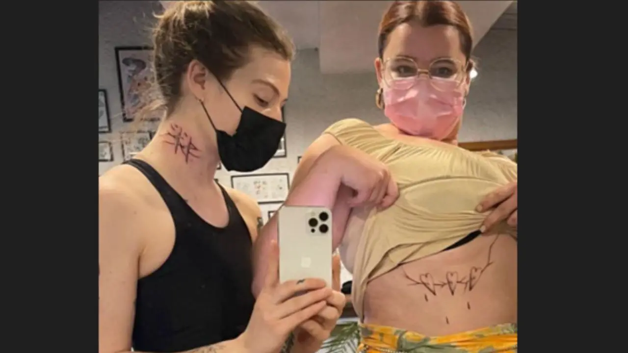 Barbie and her girlfriend Elle have matching tattoos.