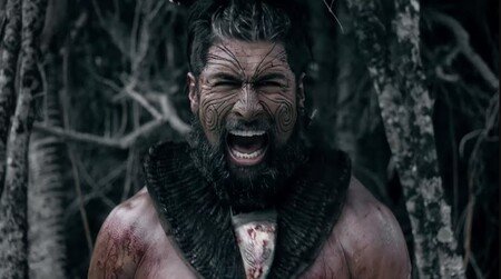 Te Kohe Tuhaka as Waka Nuku Rao in The Dead Lands Shudder.