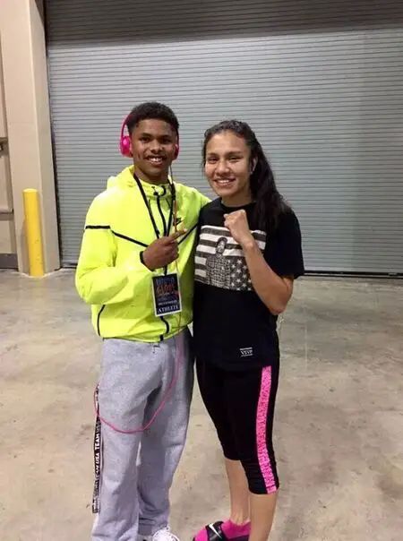 Shakur Stevenson with his girlfriend / GF Jajaira Gonzalez, Joet Gonzalez's sister.