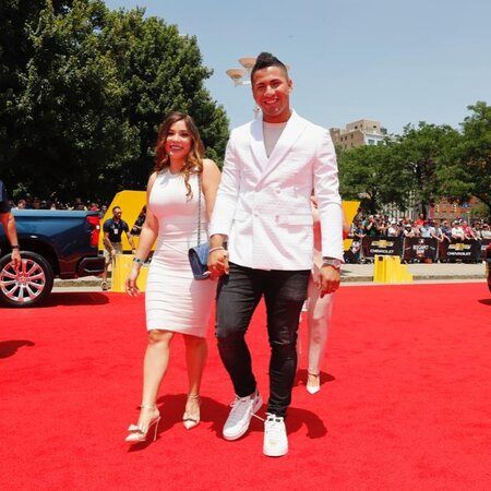 Gleyber Torres and wife Elizabeth Torres at the ASG 2019 Red Carpet.