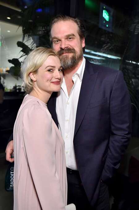 David Harbour and girlfriend Alison Sudol began dating in 2018.