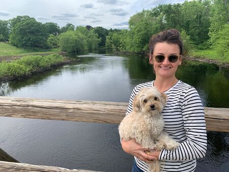 Alison Wright with her dog, Luigi.