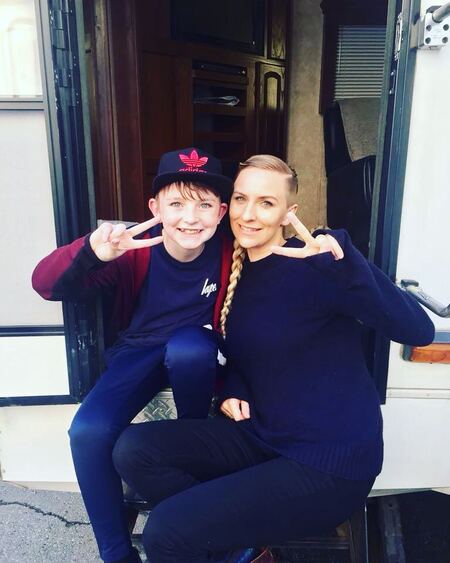 Benjamin Haigh with his Snowpiercer co-star Mickey Sumner.