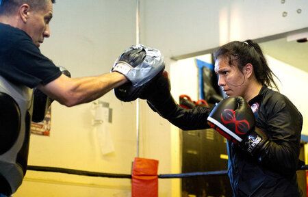 Jajaira Gonzalez training with her father Jose Gonzalez.