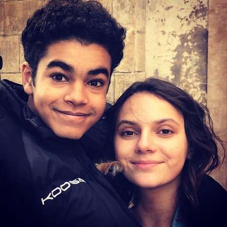 Amir Wilson with his His Dark Materials co-star Dafne Keen.