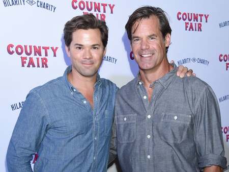 Tuc Watkins with his boyfriend/partner Andrew Rannells.