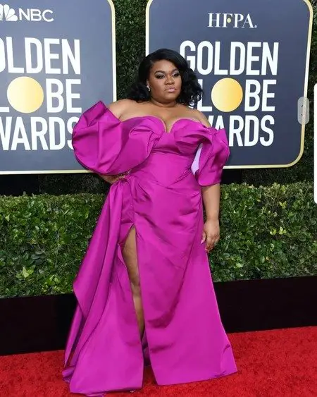 High Fidelity Hulu star Da’Vine Joy Randolph at the Golden Globes 2020.
