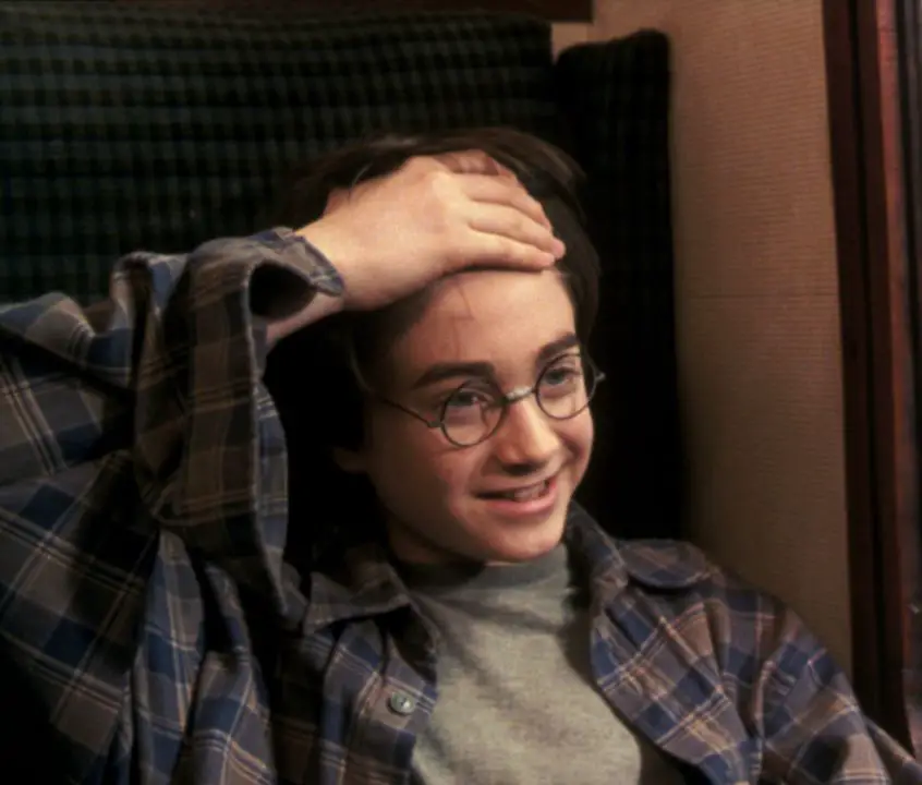 Harry Potter's scars can be seen on the right side. celebsindepth.com