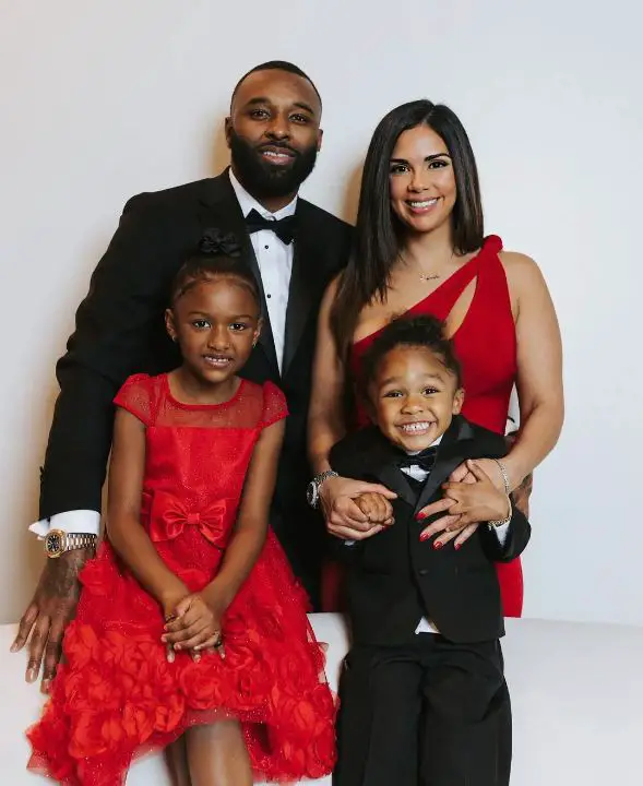 Jarvis Landry with his new partner, Estrella Cerqueira, and children. celebsindepth.com