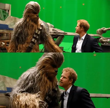 Joonas in Wookie uniform with Prince Harry.