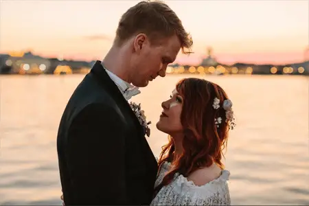 Joonas and his wife Milla, during their marriage ceremony.