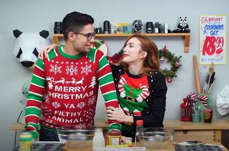 Julie Nolke with her boyfriend-turned husband Sam Larson.