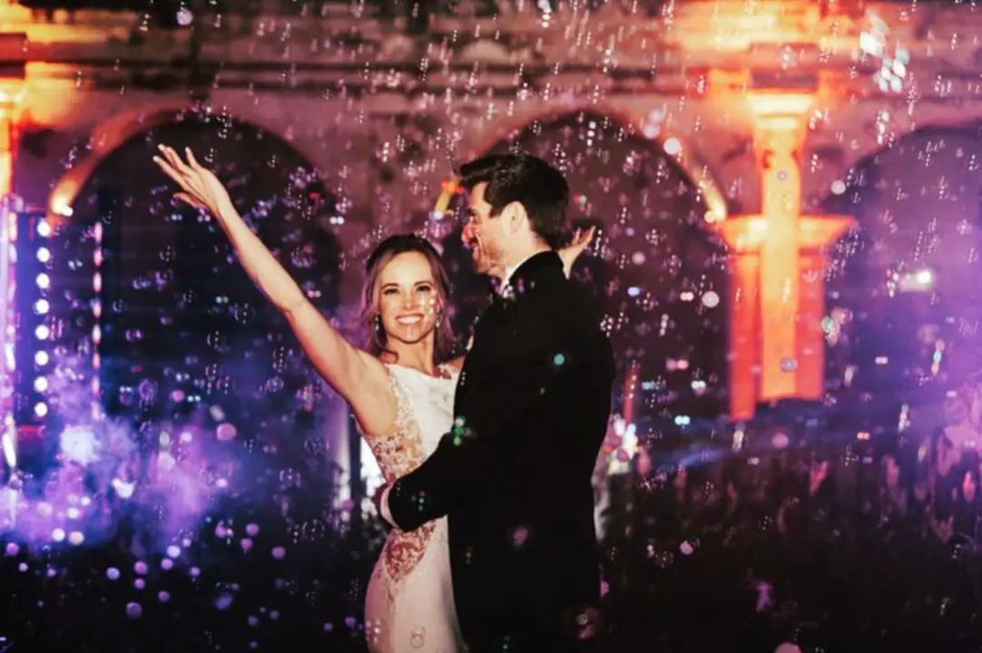 Marcus Rosner and his wife, Alison Kroeker, married in 2021. celebsindepth.com