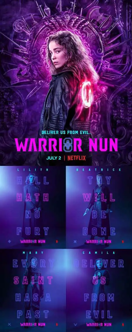 Warrior Nun cast features an all woman ensemble battling the forces of evil.