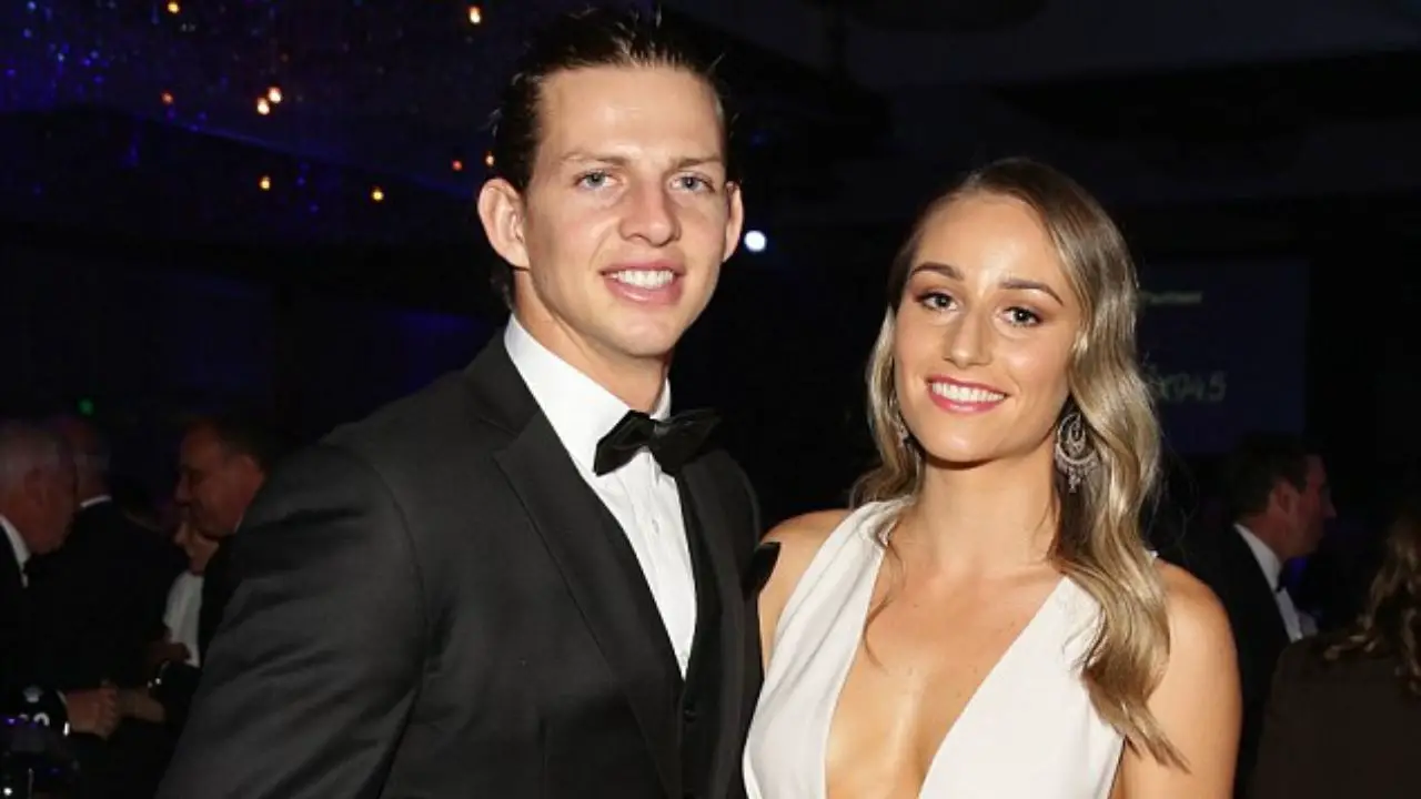 Nat Fyfe with his ex-girlfriend Ellie Bradshaw.