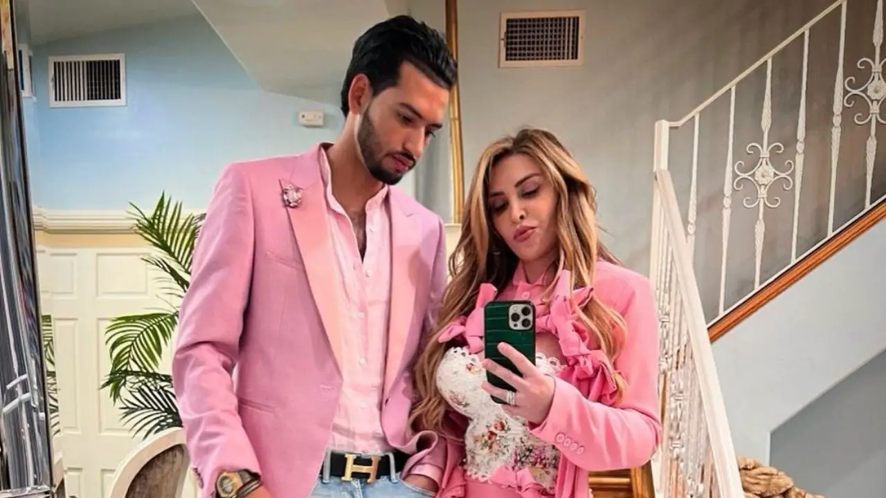 Nathalie Dahan with her current husband, Simo Fanny.