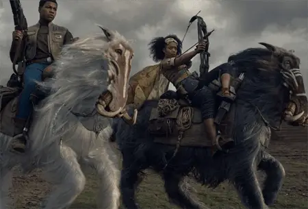 Naomi Ackie as Jannah in the upcoming movie Star Wars: The Rise of Skywalker.