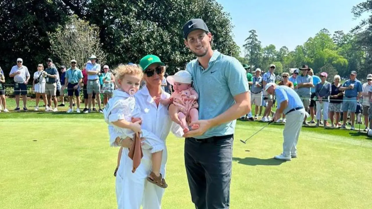 Thomas Pieters with his partner Stefanie Van Steen and children.