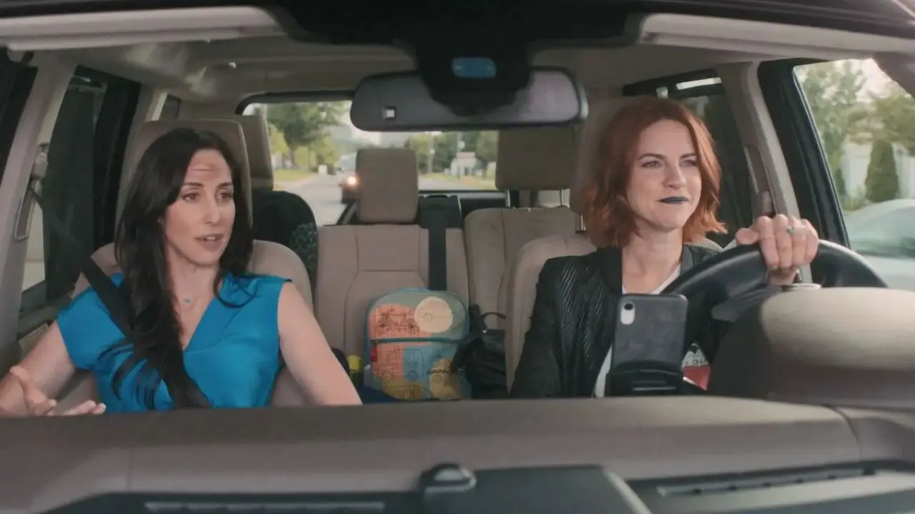 Heather ran Anne Carlson over with her car in Workin' Moms.