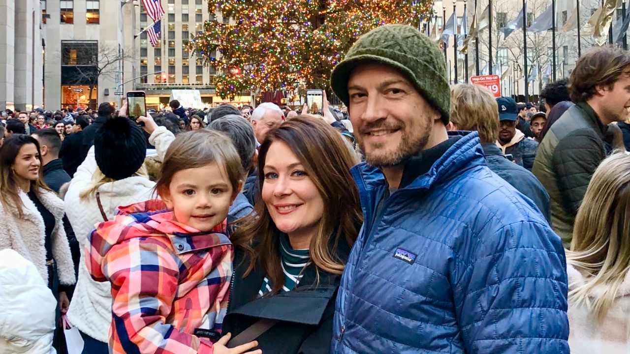 Molly Line with her husband, Matt Petrus, and daughter Marin Petrus.